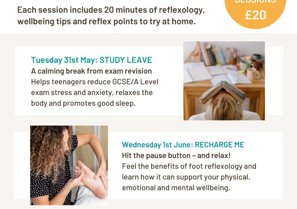 Reflexology taster days for you and your teenagers, here at the Wellness Hub this half term